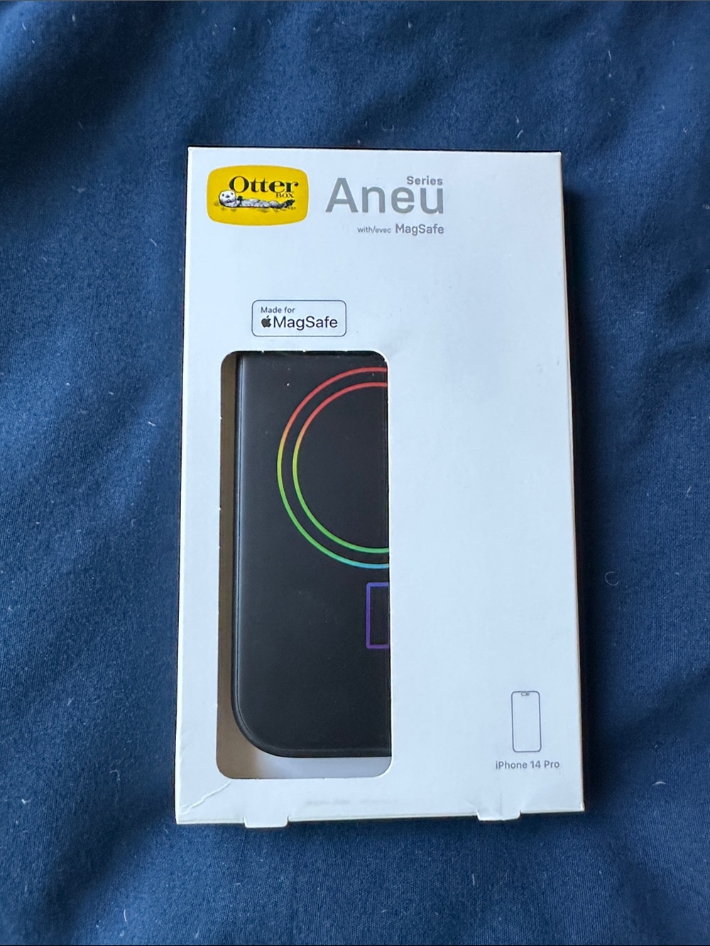 OtterBox Aneu Series MagSafe Black Case with Rainbow Accent